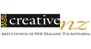 Creative NZ in black and gold writing 