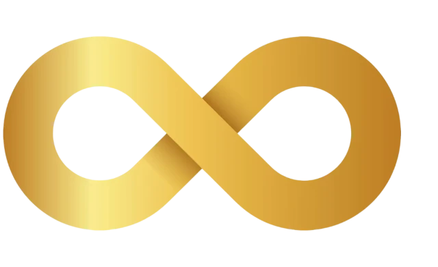 Gold infinity symbol