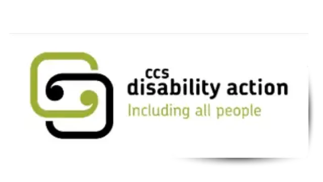 CCS Disability Actions Including All People appear against a white square background. A green and black rounded square interlink.