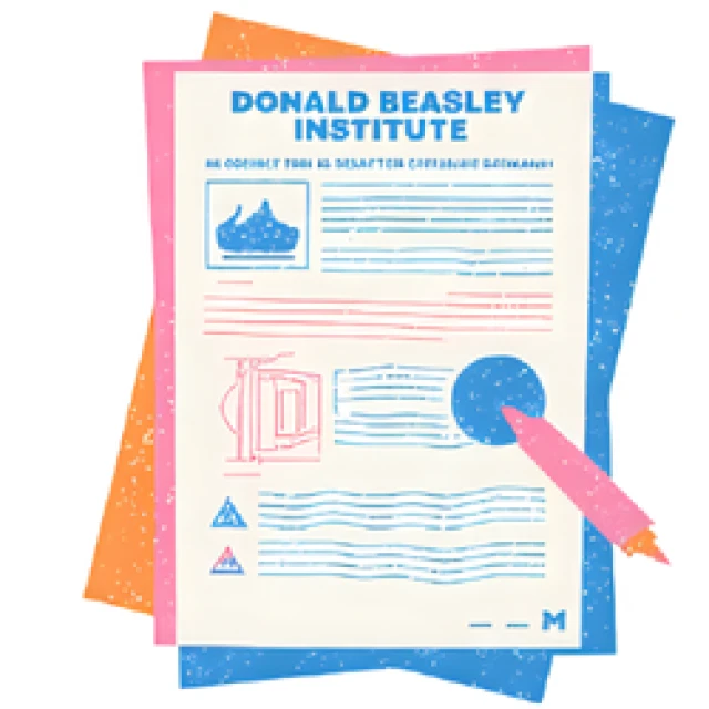 a set of research documents illustrated with 'donald beasley institute' as a header