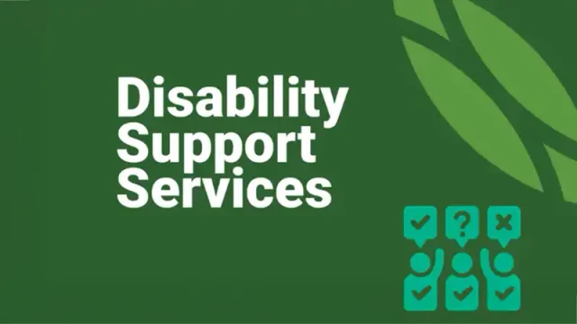 Disability Support Services appear against a dark green background.