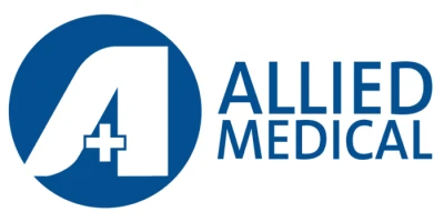 Allie Medical logo - A stylized white A in a blue circle with the words 'Allied Medical' to the right.