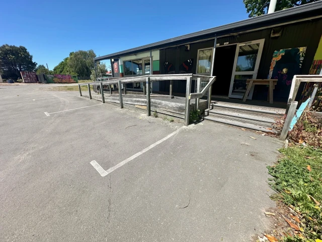 The front exterior of the White Room, showing the wheelchair ramp