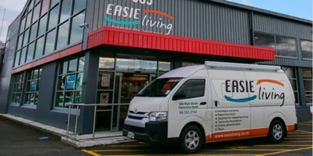 EASIE Living store exterior with the EASIE Living van parked in front.