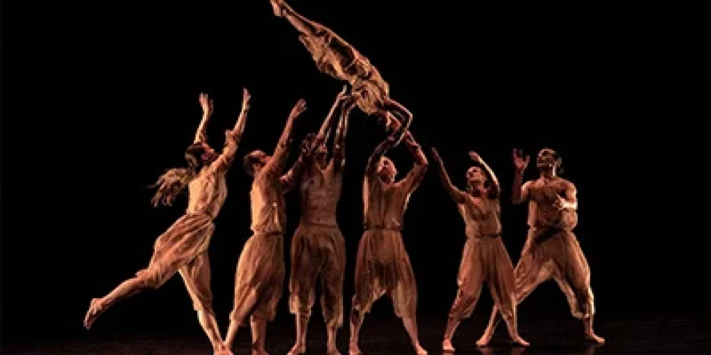 A dance group performing