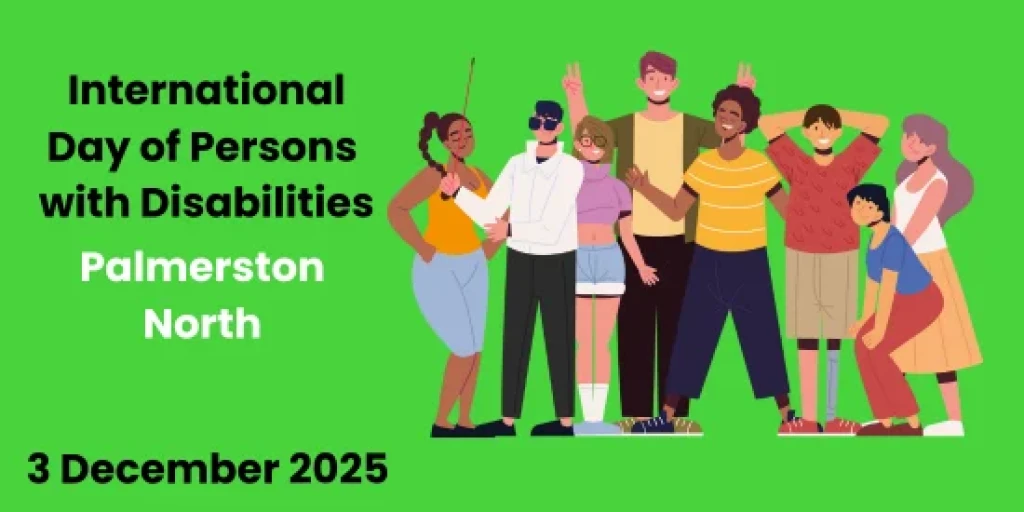 A cartoon of a group of people with various disabilities