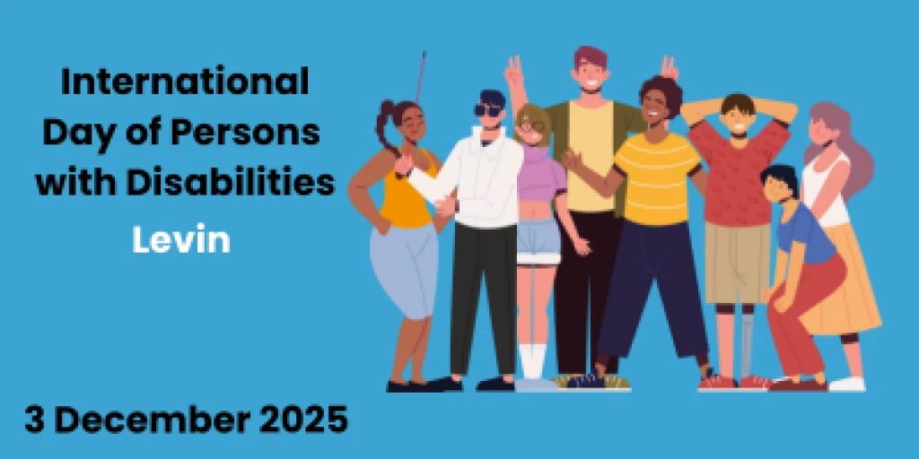 A cartoon of a group of people with various disabilities