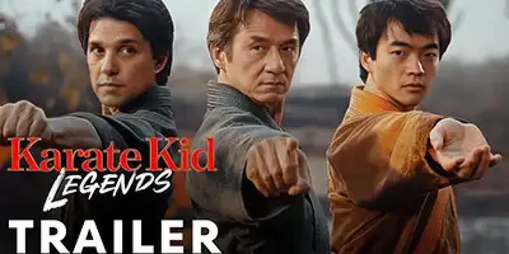 Key protagonist characters take up a karate form.